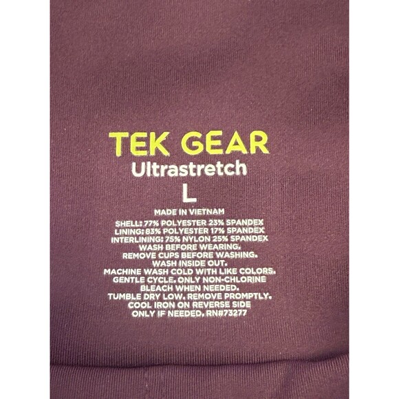 TEK Gear Size L Ultra Stretch Med Impact V-Neck Racerback Sports Bra New - Picture 4 of 5